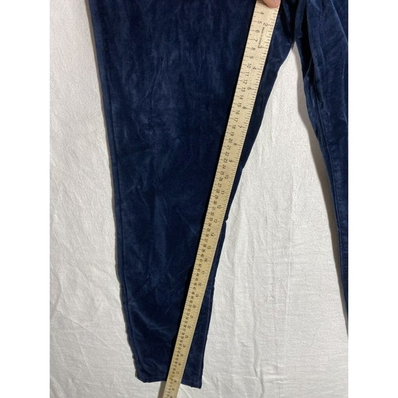 Well Worn Womens High Rise Luxe Velvet Tapered Pant 5 Pockets Size 6/28 Blue - Picture 5 of 9
